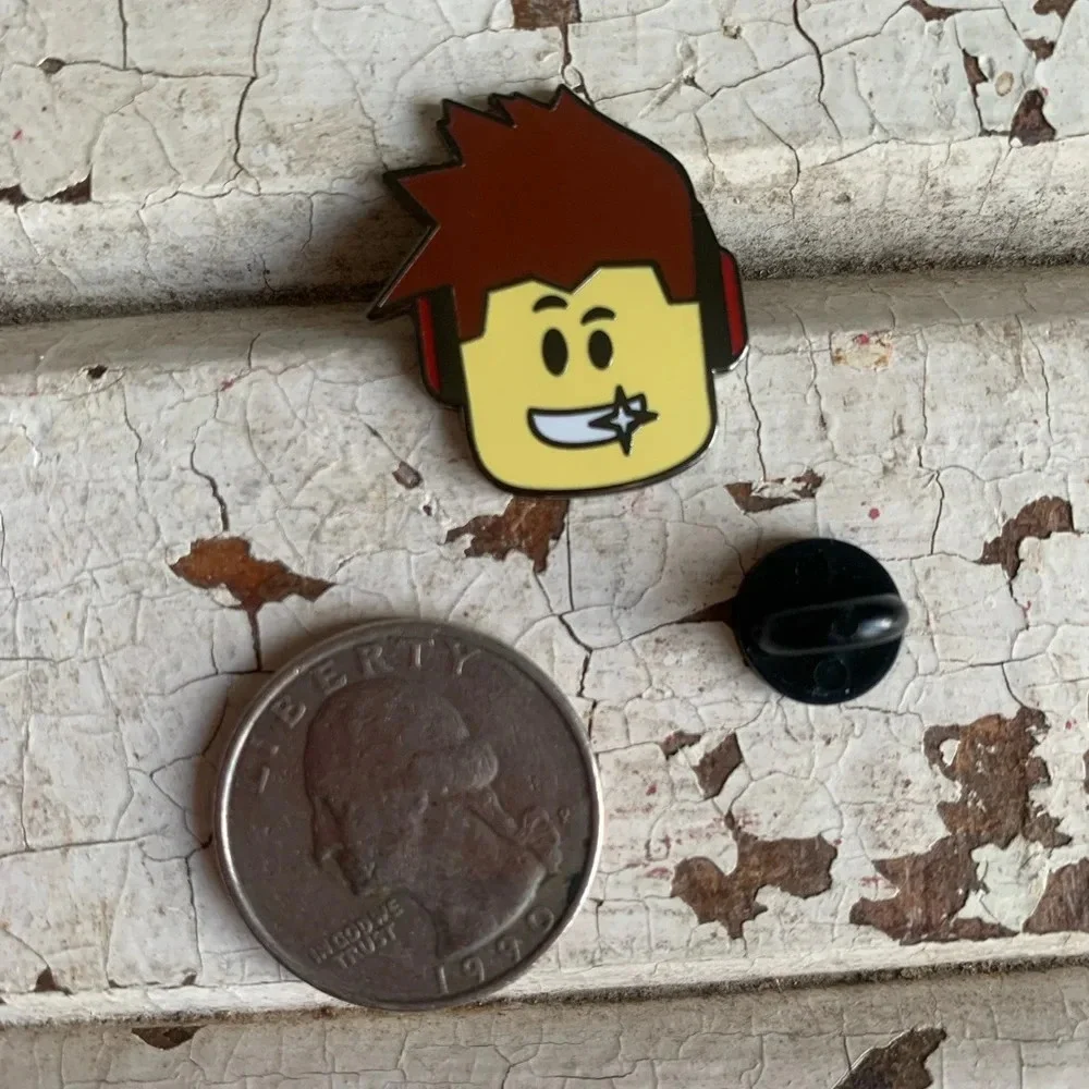 Brand new Roblox inspired headphone character enamel pin